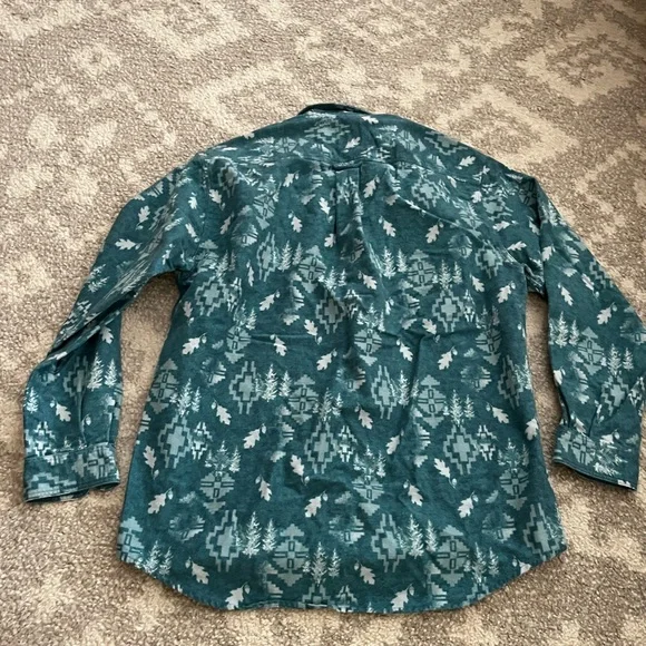 Vintage Shirt M Native Navajo Aztec festival blue cottage Western streetwear y2k - Picture 4 of 7